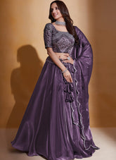 Decorative Wedding Wear Lehenga Choli in Purple Colour